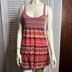 Free People Sexy Woven Multicolored Striped Mini Dress